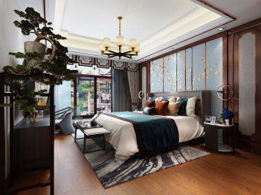 280平5室雅致新中卧室