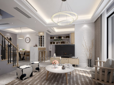 140平跃层/复式现代简约餐厅