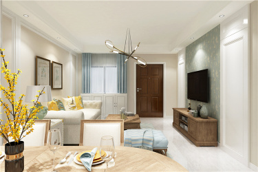 轻松惬意的130平美式复式空间