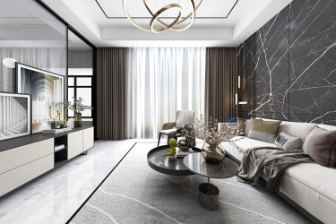 110平4室现代简约客厅