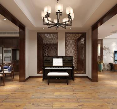 300平5室原木风玄关