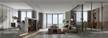 与光共生、移步易景-157平现代简约无界限空间