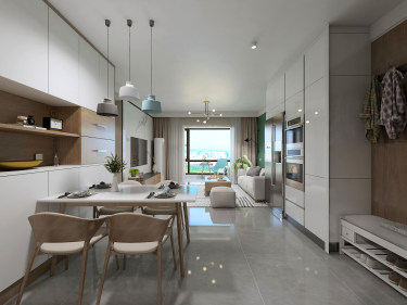 89平3室现代简约餐厅