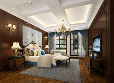 466平别墅原木风卧室