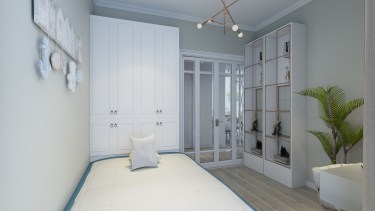 140平3室原木风书房