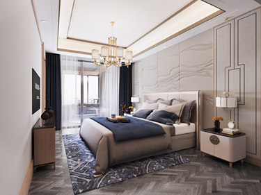 350平3室雅致新中卧室