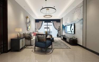 127平2室雅致新中客厅