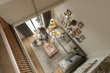 122平3室禅意日式客厅