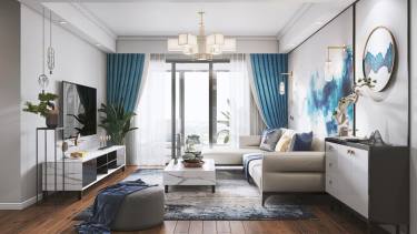 119平3室雅致新中客厅