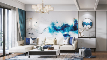 119平3室雅致新中客厅