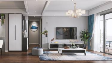 119平3室雅致新中客厅