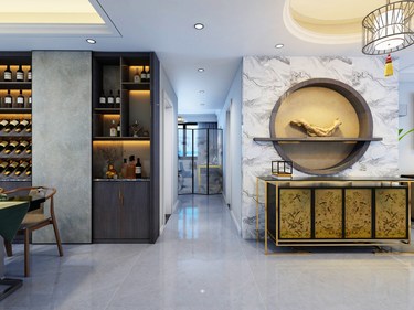 170平4室雅致新中玄关