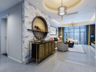 170平4室雅致新中玄关