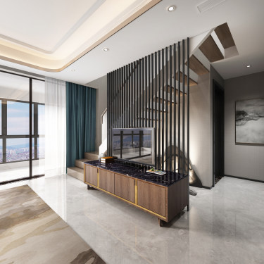 115平跃层/复式雅致新中客厅