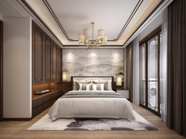 180平跃层/复式雅致新中老人房