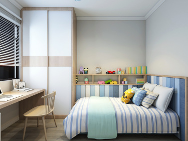 116平3室原木风儿童房