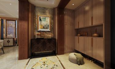 380平别墅雅致新中玄关