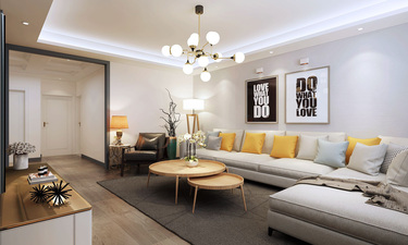 358平别墅原木风客厅