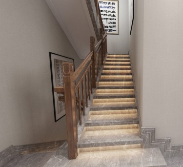 400平别墅雅致新中走廊