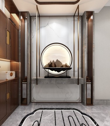 400平别墅雅致新中玄关