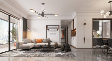 94平3室原木风客厅