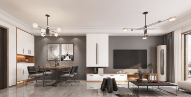 94平3室原木风客厅