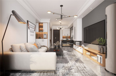 94平3室原木风客厅