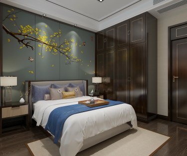 256平别墅雅致新中老人房