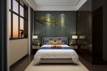 256平别墅雅致新中老人房