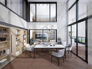 550平跃层/复式现代简约餐厅