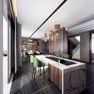 645平别墅现代简约餐厅