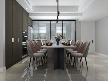 150平4室原木风餐厅