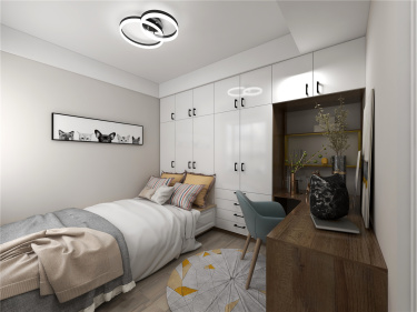 90平2室原木风卧室