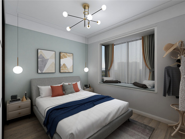 90平2室原木风卧室