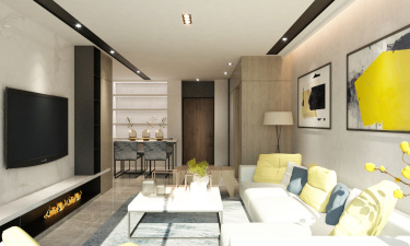 89平2室现代简约客厅