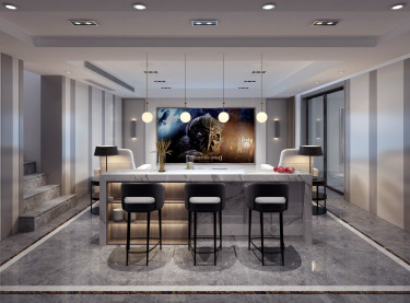 300平别墅现代简约餐厅