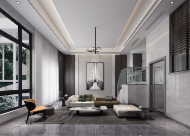 300平别墅现代简约客厅