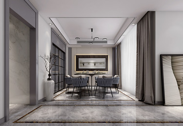 300平别墅现代简约餐厅