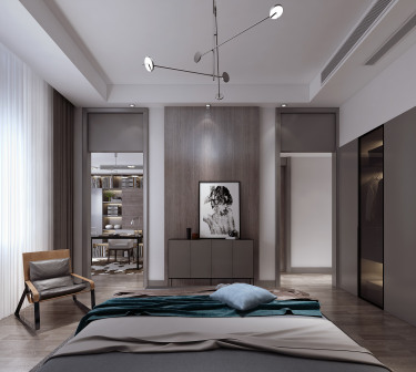 300平别墅现代简约卧室