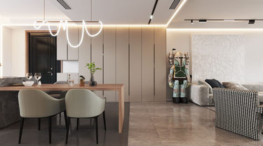 150平4室原木风餐厅