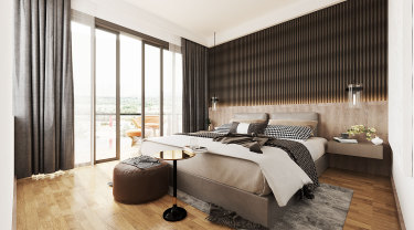 150平4室原木风卧室