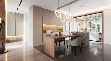 150平4室原木风餐厅