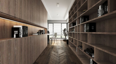 150平4室原木风书房