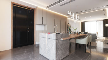 150平4室原木风餐厅