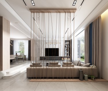 430平别墅现代简约客厅