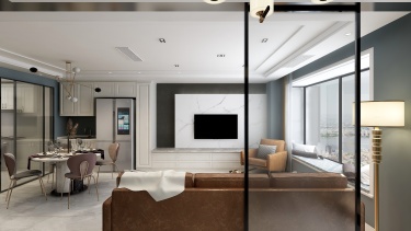 145平跃层/复式现代简约客厅