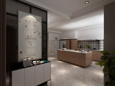 240平别墅原木风餐厅