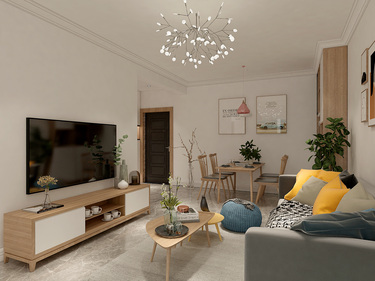 78平3室原木风客厅