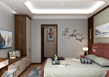 145平2室雅致新中卧室