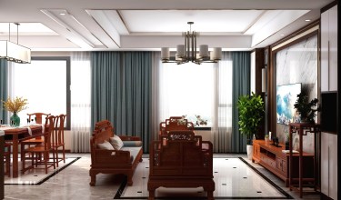 145平2室雅致新中客厅